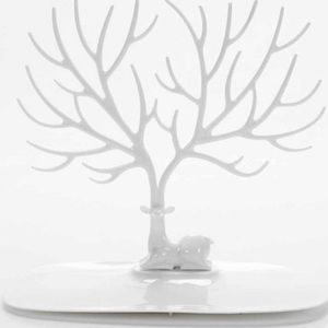 white jewelry stand shaped as deer